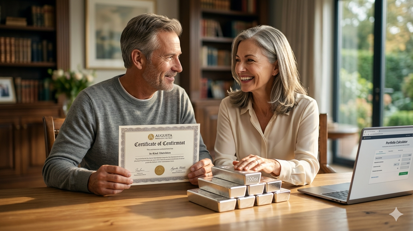 Couple takes possession of their physical silver In-Kind distribution after following 2026 gold IRA withdrawal rules